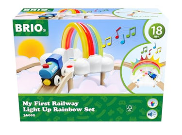 BRIO 36002 Mein erstes Bahn Regenbogen Set - Aufregendes Eisenbahn-Spiel mit kindgerechten Licht- und Soundeffekten - Passend zu Allen Produkten World und empfohlen für Kinder ab 18 Monaten im Sale